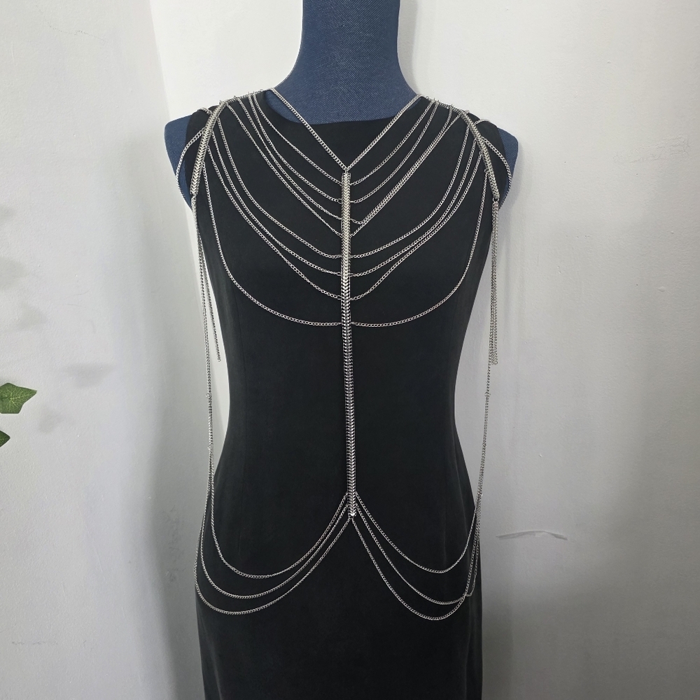 Statement Silver Body Harness Body Chain